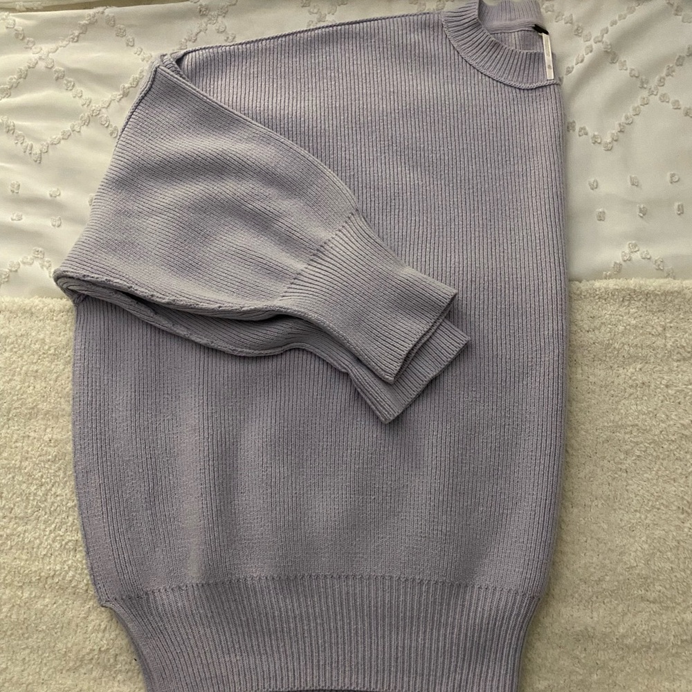 Free People Lilac Boyfriend Oversized Crew Neck Sweater